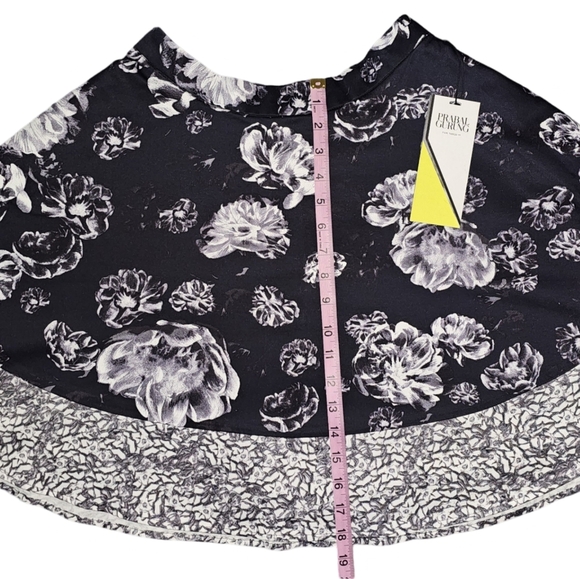 Prabal Gurung for Target Black Floral Skater Skirt NWT Pleated Sz 2 - Picture 9 of 13